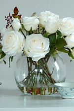 White Roses in Bowl